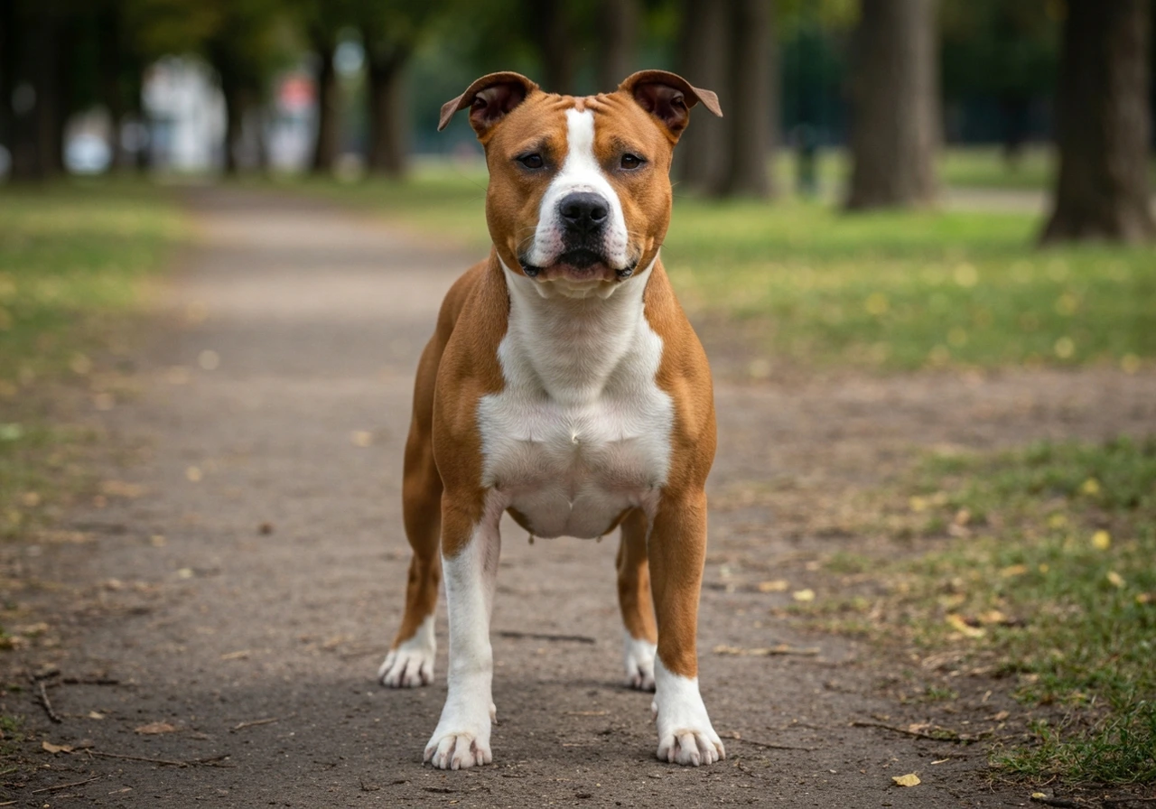 American Staffordshire Terrier adult standing proud